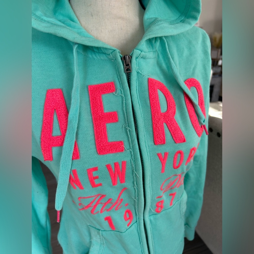✨Aeropostale Aqua Sweatshirt zipper hoodie - Picture 2 of 5